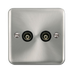 Scolmore DPSC159BK - Twin Isolated Coaxial Outlet - Black Deco Plus Scolmore - Sparks Warehouse