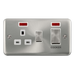 Scolmore DPSC505WH - 45A Ingot 2 Gang DP Switch With 13A DP Switched Socket + Neons - White Deco Plus Scolmore - Sparks Warehouse