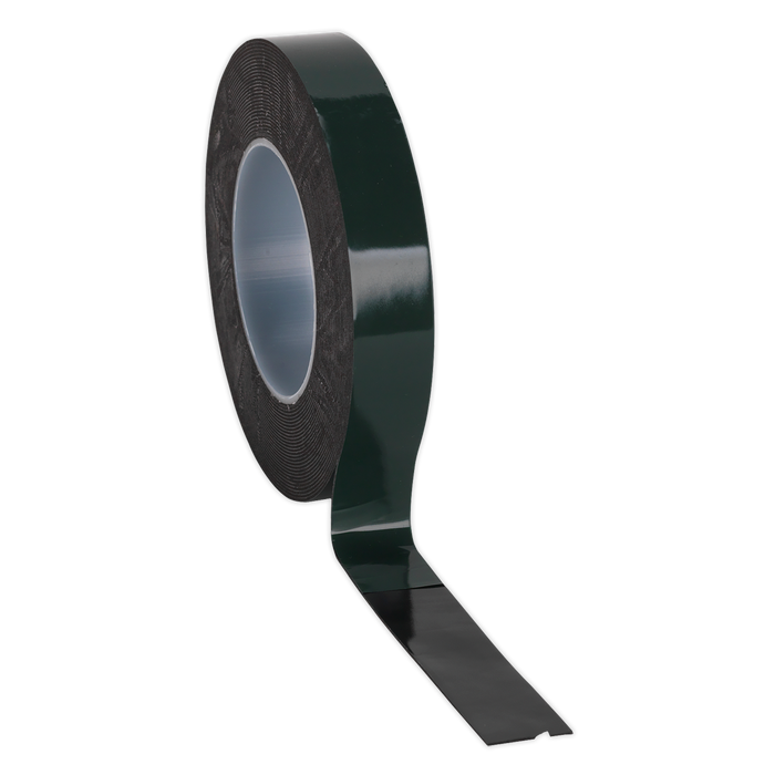 Sealey - DSTG2510 Double-Sided Adhesive Foam Tape 25mm x 10m Green Backing Consumables Sealey - Sparks Warehouse