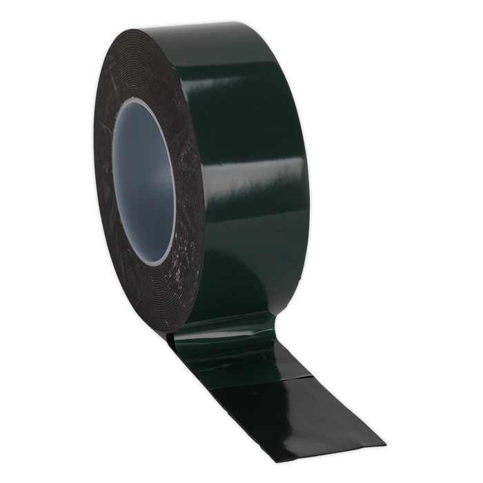 Sealey - DSTG5010 Double-Sided Adhesive Foam Tape 50mm x 10m Green Backing Consumables Sealey - Sparks Warehouse