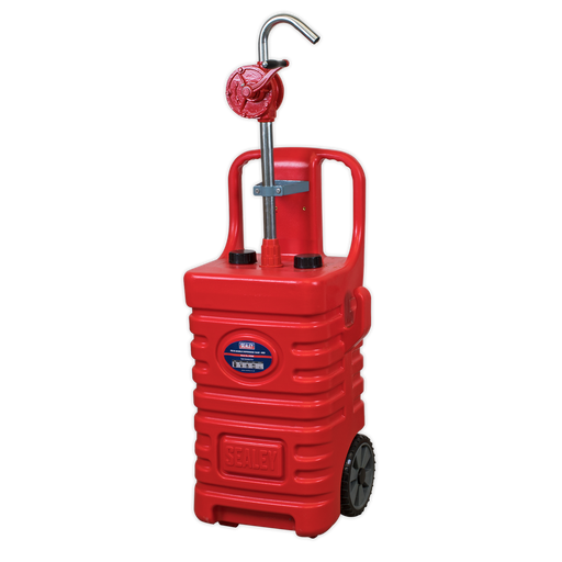 Sealey - DT55RCOMBO1 Mobile Dispensing Tank 55L with Oil Rotary Pump - Red Lubrication Sealey - Sparks Warehouse