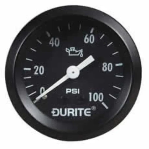 DURITE - Oil Pressure Gauge 52mm Mechanical with 12? Capill