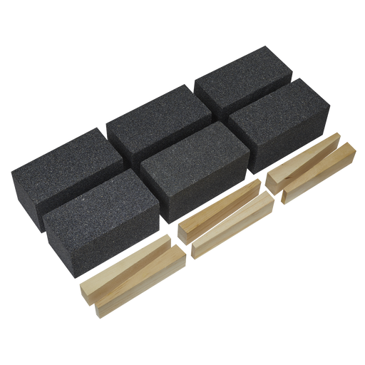 Sealey - FGB24 Floor Grinding Block 50 x 50 x 100mm 24Grit - Pack of 6 Consumables Sealey - Sparks Warehouse