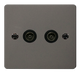 Scolmore FPBN066BK Define Black Nickel Flat Plate Double Coaxial Socket  Scolmore - Sparks Warehouse