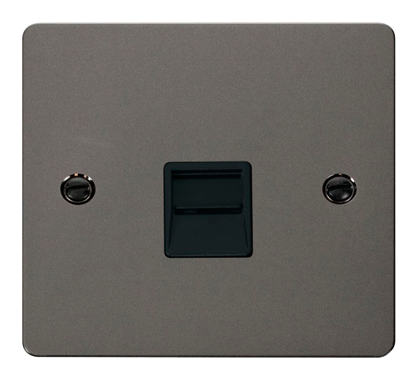 Scolmore FPBN120BK Define Black Nickel Flat Pl Sgl Tel. Mas  Scolmore - Sparks Warehouse