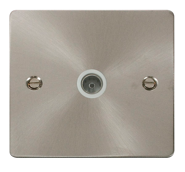 Scolmore FPBS065WH Define Brushed Stainless Flat Plate Single Coaxial Socket  Scolmore - Sparks Warehouse