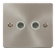 Scolmore FPBS066WH Define Brushed Stainless Flat Plate Double Coaxial Socket  Scolmore - Sparks Warehouse