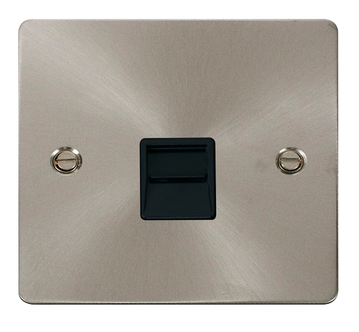 Scolmore FPBS120BK Define Brushed Stainless Flat Pl Sgl Tel. Mas  Scolmore - Sparks Warehouse