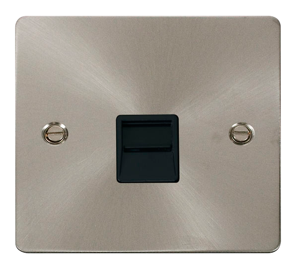 Scolmore FPBS120BK Define Brushed Stainless Flat Pl Sgl Tel. Mas  Scolmore - Sparks Warehouse