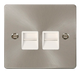 Scolmore FPBS121WH Define Brushed Stainless Flat Pl Twin Tel.mas  Scolmore - Sparks Warehouse