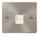 Scolmore FPBS125WH Define Brushed Stainless Flat Pl Sgl Tel.sec  Scolmore - Sparks Warehouse