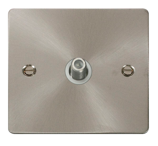 Scolmore FPBS156WH Define Brushed Stainless Flat Pl 1g Sat.skt  Scolmore - Sparks Warehouse