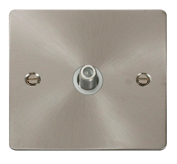 Scolmore FPBS156WH Define Brushed Stainless Flat Pl 1g Sat.skt  Scolmore - Sparks Warehouse