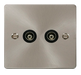Scolmore FPBS159BK Define Brushed Stainless Flat Pl 2g Isol.coax  Scolmore - Sparks Warehouse