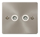 Scolmore FPBS159WH Define Brushed Stainless Flat Pl 2g Isol.coax  Scolmore - Sparks Warehouse