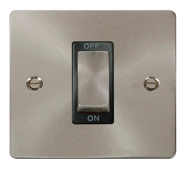 Scolmore FPBS500BK Define Brushed Stainless Ingot 1g 45a Dp Switch Bk  Scolmore - Sparks Warehouse
