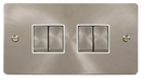 Scolmore FPBSWH-SMART4 - 2G Plate 2 x 2 Apertures Supplied With 4 x 10AX 2 Way Ingot Retractive Switch Modules - White Define Scolmore - Sparks Warehouse