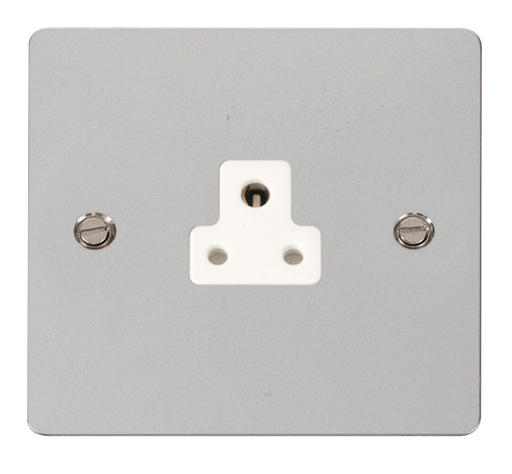 Scolmore FPCH039WH Define Polished Chrome Flat Plate 2a Round Pin Socket Outlet  Scolmore - Sparks Warehouse