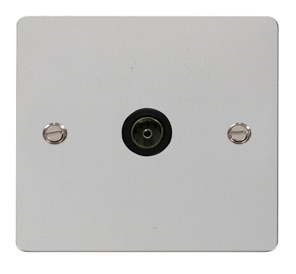 Scolmore FPCH065BK Define Polished Chrome Flat Plate Single Coaxial Socket  Scolmore - Sparks Warehouse