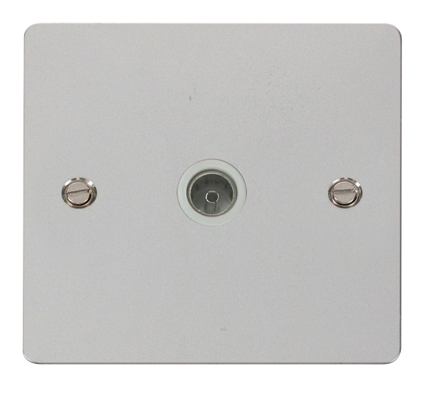 Scolmore FPCH065WH Define Polished Chrome Flat Plate Single Coaxial Socket  Scolmore - Sparks Warehouse