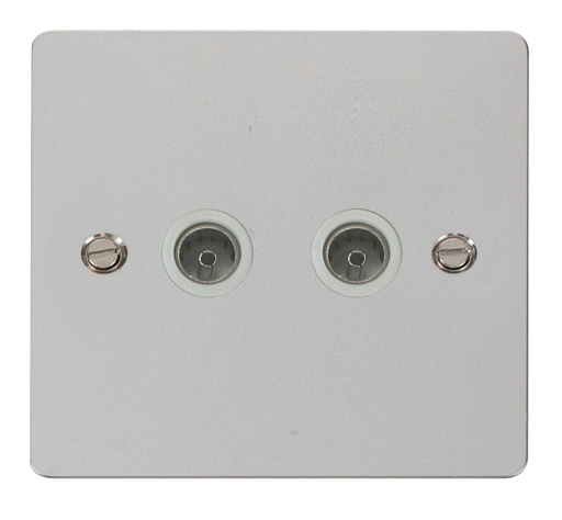 Scolmore FPCH066WH Define Polished Chrome Flat Plate Double Coaxial Socket  Scolmore - Sparks Warehouse