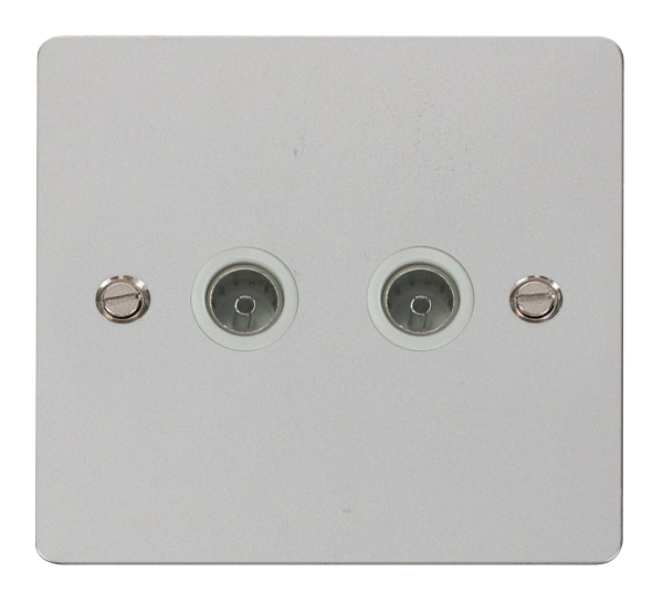 Scolmore FPCH066WH Define Polished Chrome Flat Plate Double Coaxial Socket  Scolmore - Sparks Warehouse