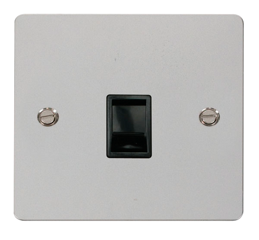 Scolmore FPCH115BK Define Polished Chrome Flat Plate Single Rj11 Telephone Socket  Scolmore - Sparks Warehouse