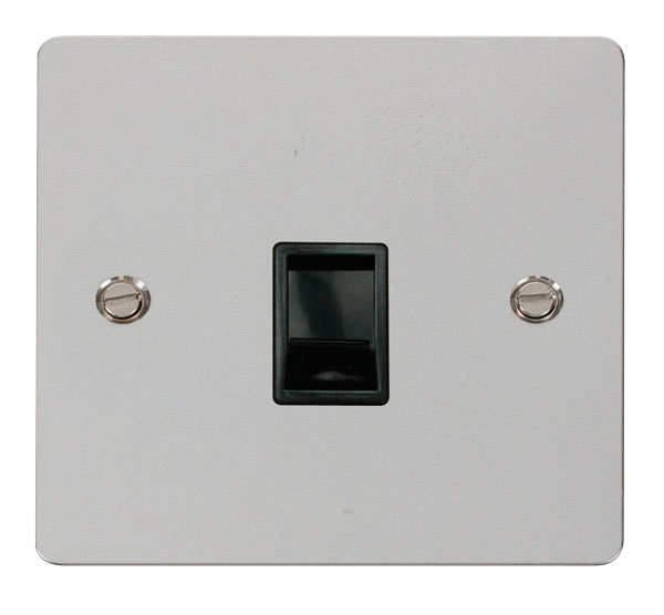 Scolmore FPCH115BK Define Polished Chrome Flat Plate Single Rj11 Telephone Socket  Scolmore - Sparks Warehouse