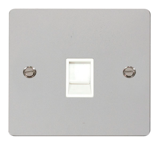 Scolmore FPCH115WH Define Polished Chrome Flat Plate Single Rj11 Telephone Socket  Scolmore - Sparks Warehouse