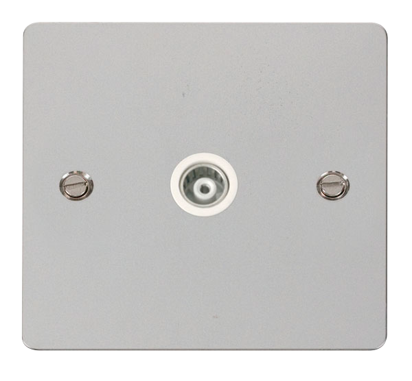 Scolmore FPCH158WH Define Polished Chrome Flat Pl 1g Isol.coax  Scolmore - Sparks Warehouse