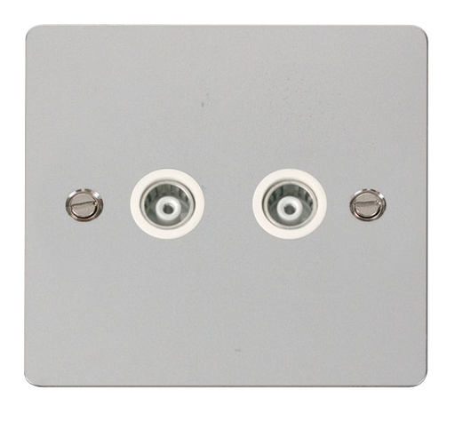 Scolmore FPCH159WH Define Polished Chrome Flat Pl 2g Isol.coax  Scolmore - Sparks Warehouse