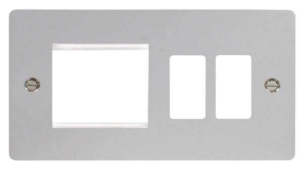 Scolmore FPCH31102 Gridpro Define - Frontplates - Polished Chrome Fpch 2+2 Combi Plate  Scolmore - Sparks Warehouse