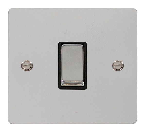 Scolmore FPCH411BK Define Polished Chrome Flat Plate Ingot 10a 1gang 2way Switch  Scolmore - Sparks Warehouse