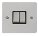 Scolmore FPCH412BK Define Polished Chrome Flat Plate Ingot 10a 2gang 2way Switch  Scolmore - Sparks Warehouse