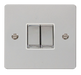 Scolmore FPCH412WH Define Polished Chrome Flat Plate Ingot 10a 2gang 2way Switch  Scolmore - Sparks Warehouse