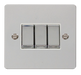 Scolmore FPCH413WH Define Polished Chrome Flat Plate Ingot 10a 3gang 2way Switch  Scolmore - Sparks Warehouse