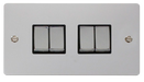 Scolmore FPCH414BK Define Polished Chrome Flat Plate Ingot 10a 4gang 2way Switch  Scolmore - Sparks Warehouse