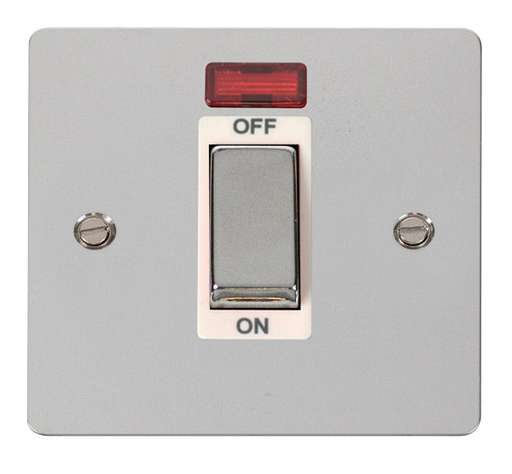 Scolmore FPCH501WH Define Polished Chrome Ingot 1g 45a Dp Switch Neon Wh  Scolmore - Sparks Warehouse