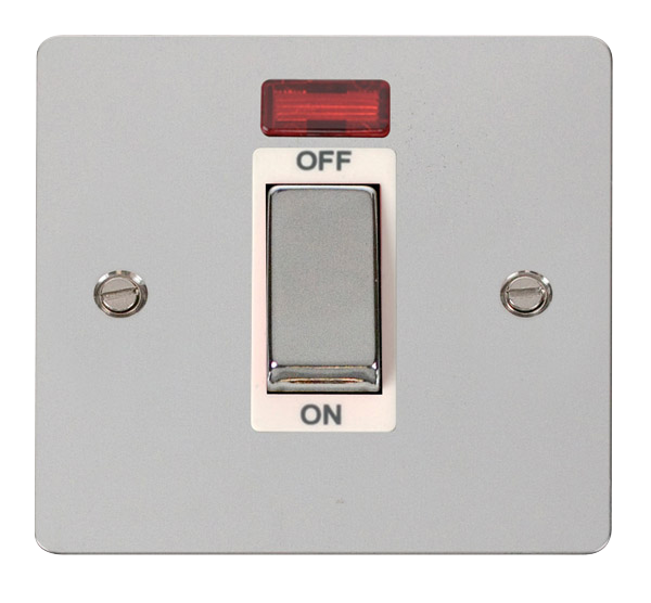 Scolmore FPCH501WH Define Polished Chrome Ingot 1g 45a Dp Switch Neon Wh  Scolmore - Sparks Warehouse