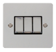 Scolmore FPCHBK-SMART3 - 1G Plate 3 Apertures Supplied With 3 x 10AX 2 Way Ingot Retractive Switch Modules - Black Define Scolmore - Sparks Warehouse