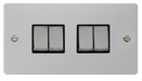 Scolmore FPCHBK-SMART4 - 2G Plate 2 x 2 Apertures Supplied With 4 x 10AX 2 Way Ingot Retractive Switch Modules - Black Define Scolmore - Sparks Warehouse