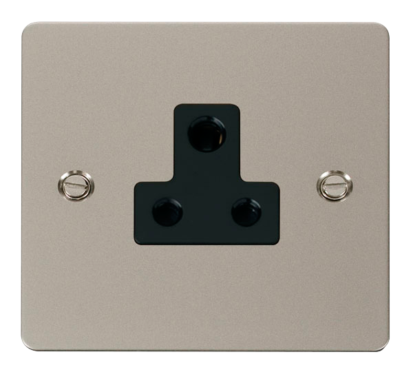 Scolmore FPPN038BK Define Pearl Nickel Flat Plate 5a Round Pin Socket Outlet  Scolmore - Sparks Warehouse