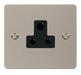 Scolmore FPPN038BK Define Pearl Nickel Flat Plate 5a Round Pin Socket Outlet  Scolmore - Sparks Warehouse