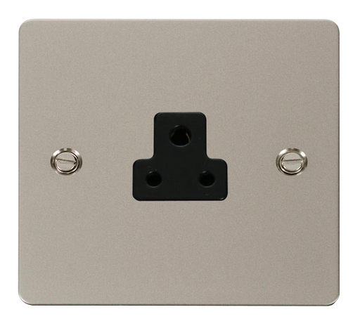 Scolmore FPPN039BK Define Pearl Nickel Flat Plate 2a Round Pin Socket Outlet  Scolmore - Sparks Warehouse