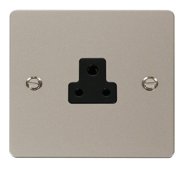 Scolmore FPPN039BK Define Pearl Nickel Flat Plate 2a Round Pin Socket Outlet  Scolmore - Sparks Warehouse