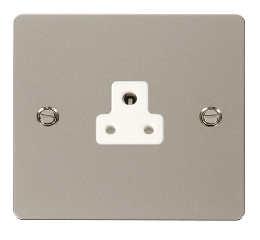 Scolmore FPPN039WH Define Pearl Nickel Flat Plate 2a Round Pin Socket Outlet  Scolmore - Sparks Warehouse