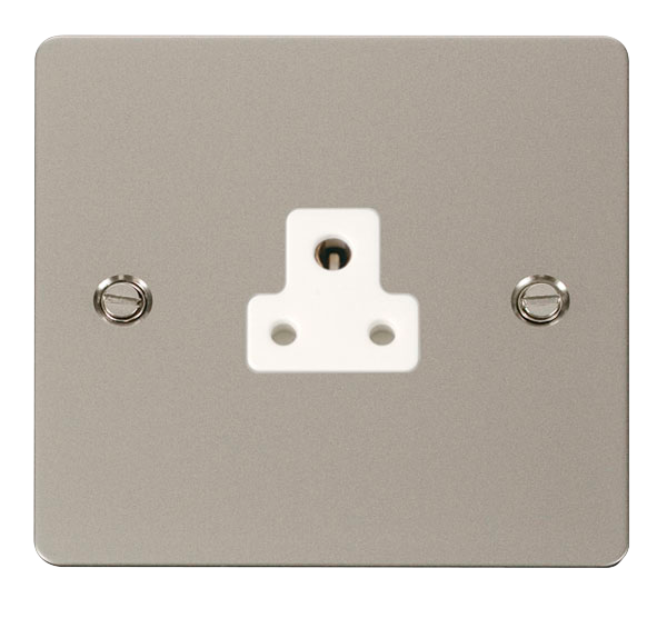 Scolmore FPPN039WH Define Pearl Nickel Flat Plate 2a Round Pin Socket Outlet  Scolmore - Sparks Warehouse