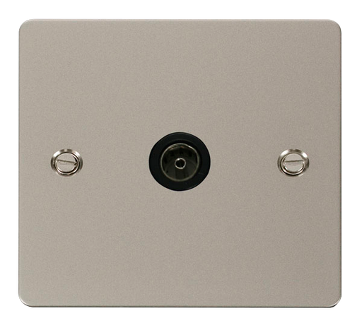 Scolmore FPPN065BK Define Pearl Nickel Flat Plate Single Coaxial Socket  Scolmore - Sparks Warehouse