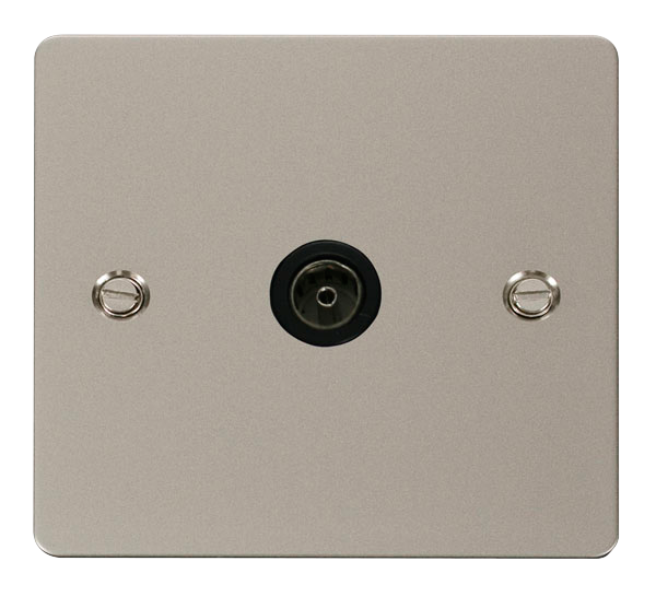 Scolmore FPPN065BK Define Pearl Nickel Flat Plate Single Coaxial Socket  Scolmore - Sparks Warehouse