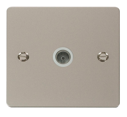 Scolmore FPPN065WH Define Pearl Nickel Flat Plate Single Coaxial Socket  Scolmore - Sparks Warehouse